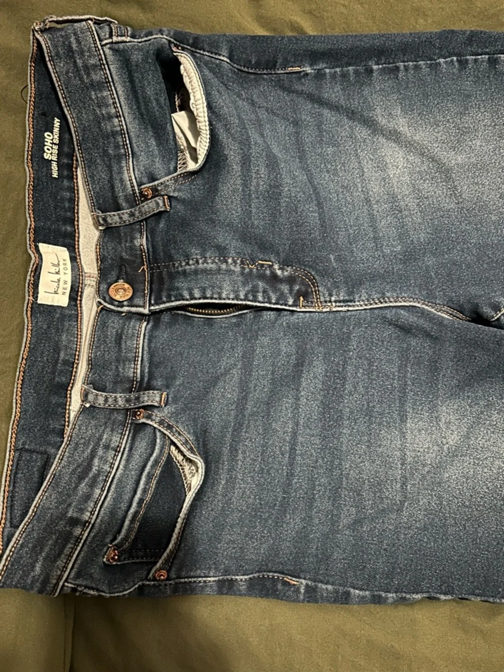 Nicole Miller SoHo High Rise Buttery Soft Blue Skinny Jeans Size 12 - Picture 7 of 17